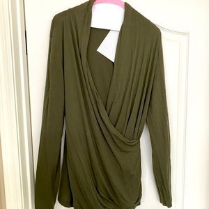Banana Republic green wrap sweater top